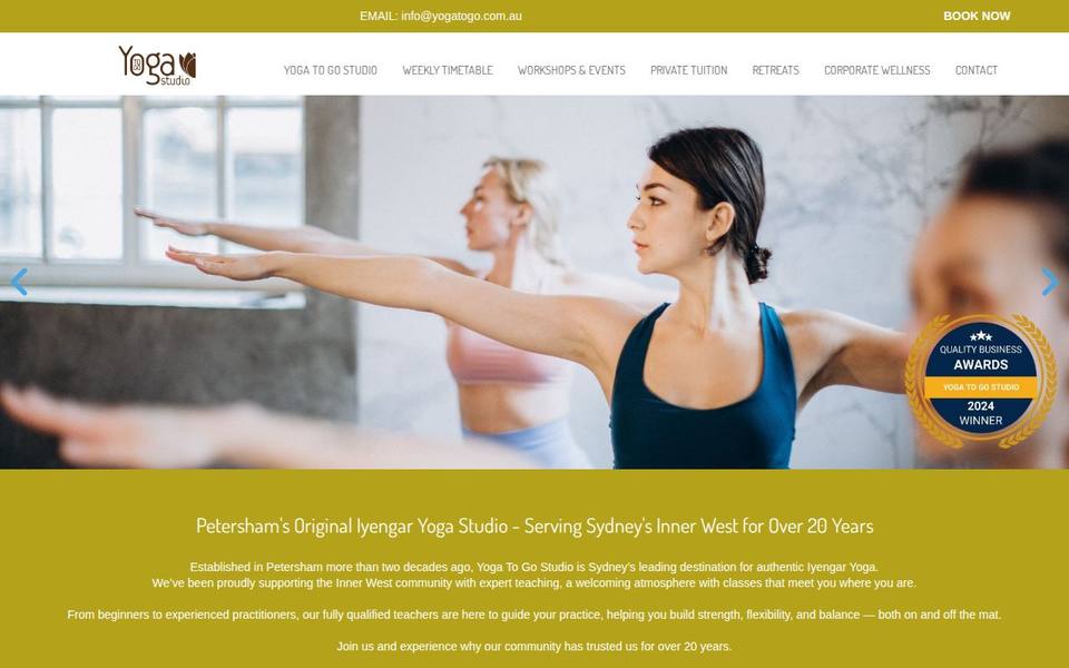 Yoga To Go Studio website