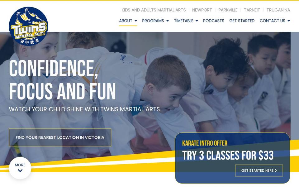Twins Martial Arts website