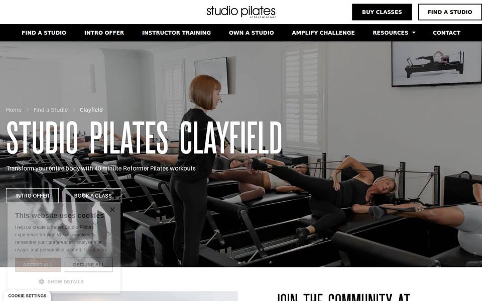 Studio Pilates International Clayfield website