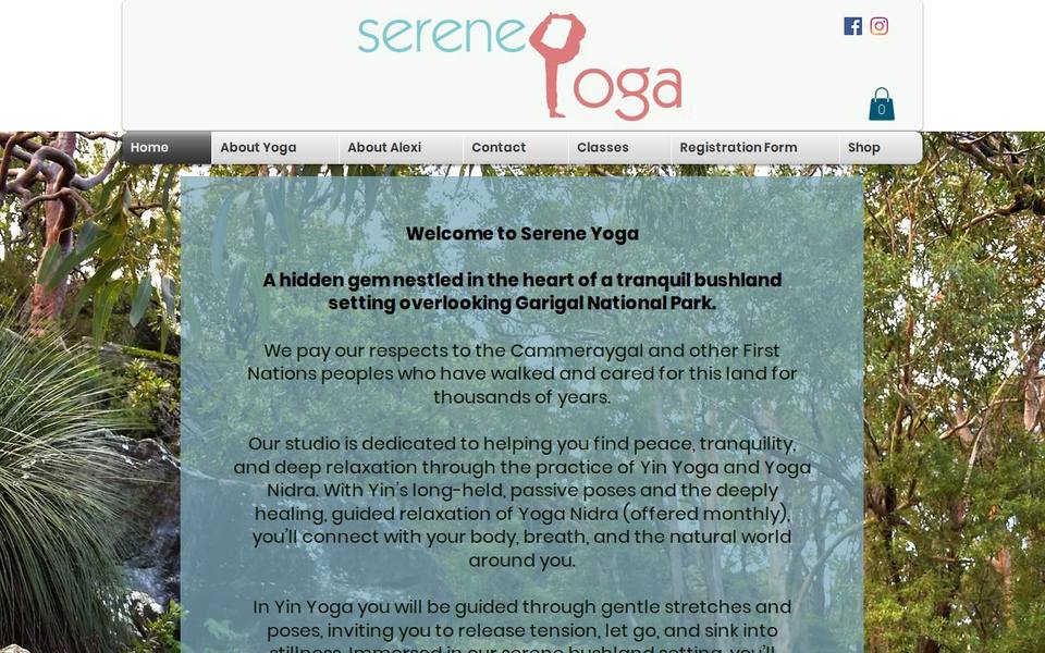 Serene Yoga website