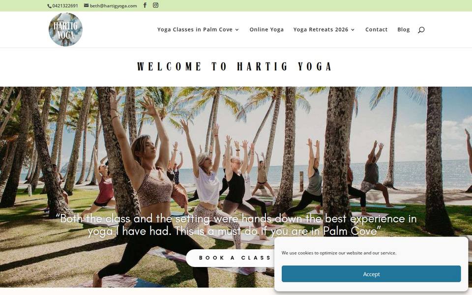 Hartig Yoga - Palm Cove, Cairns website