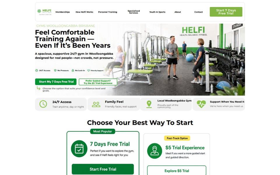 Helfi Addiction Fitness Centre website