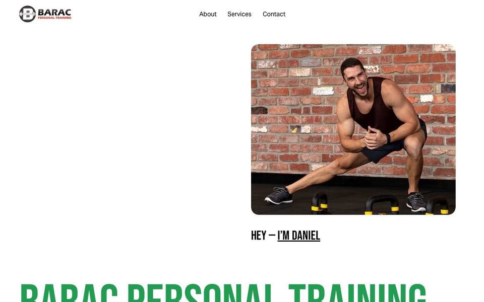 Barac Personal Training website