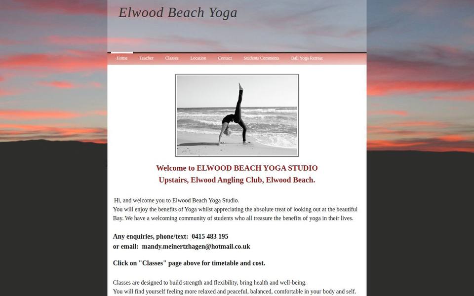 Elwood Beach Yoga website