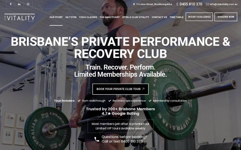 Club Vitality website