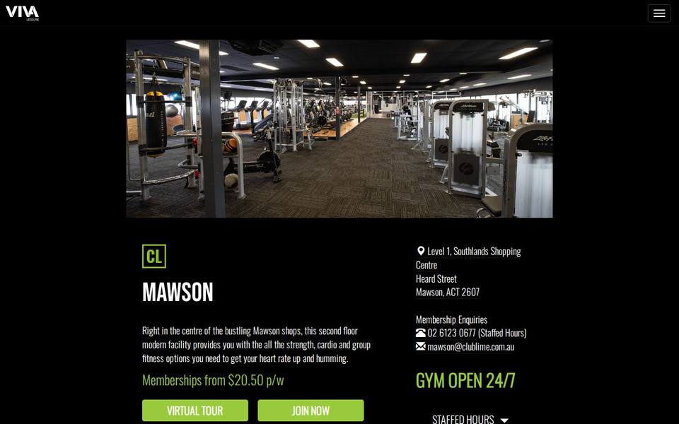 Club Lime Mawson website
