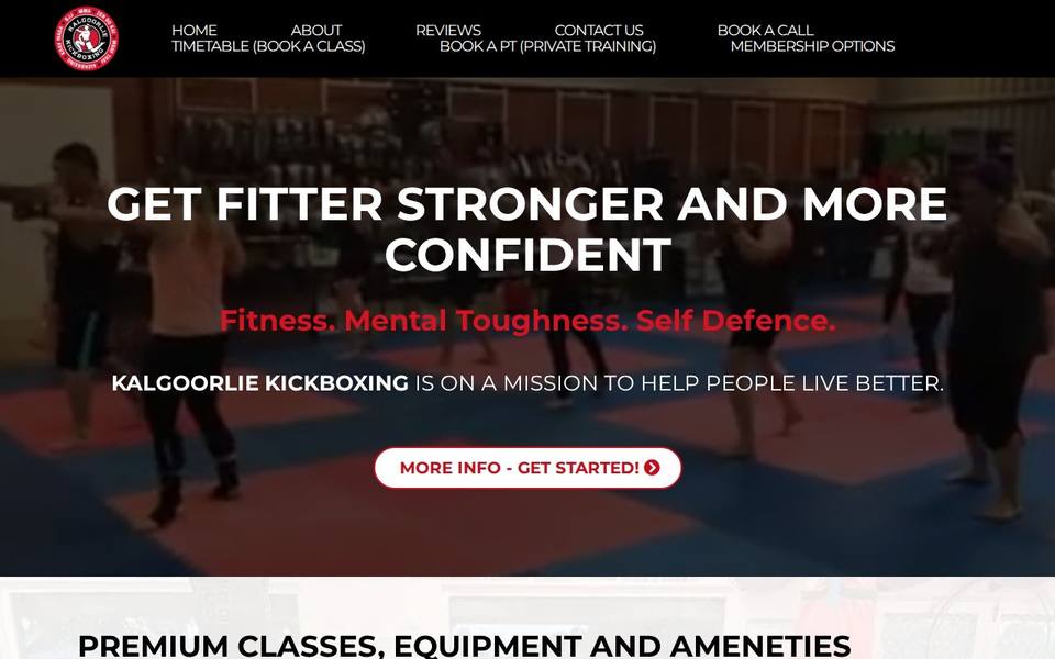 Kalgoorlie Kickboxing and MMA Mixed Martial Arts Gym website