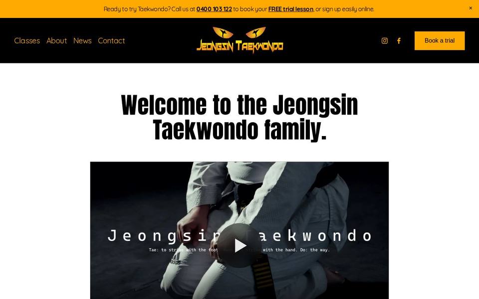 Jeongsin Taekwondo website
