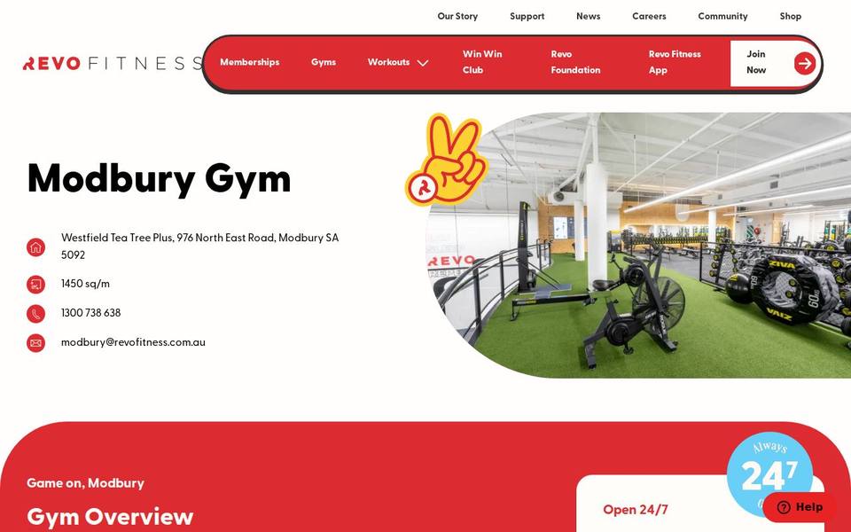 Revo Fitness Modbury website