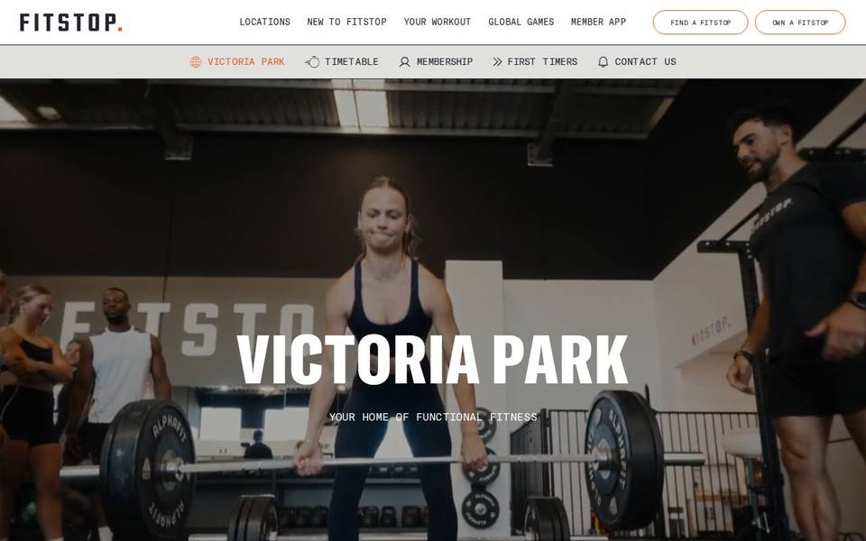Fitstop Victoria Park website