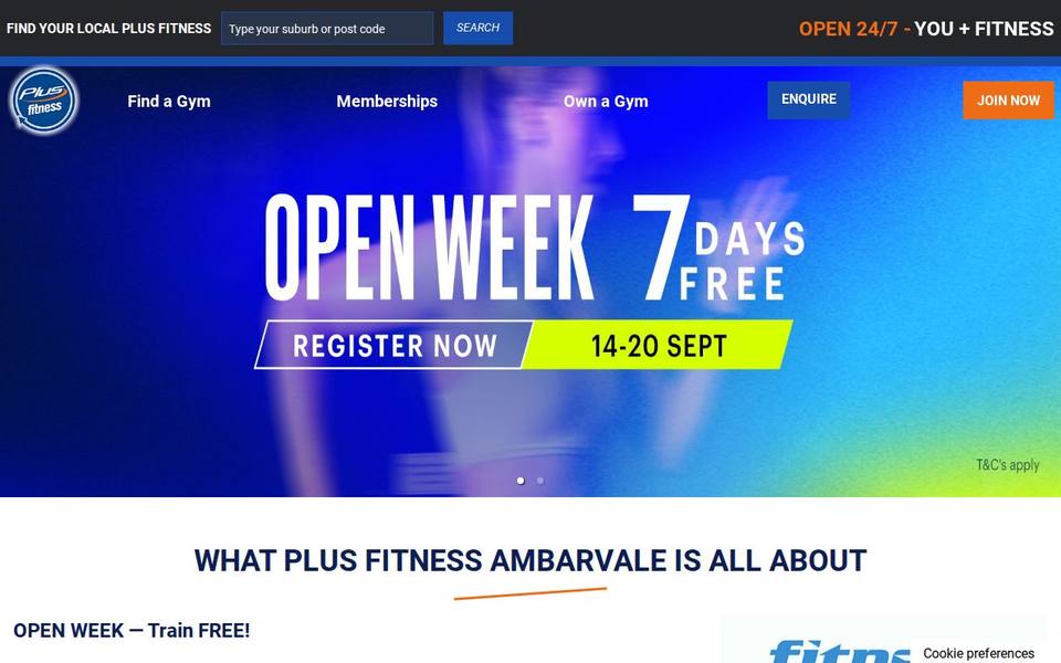 Plus Fitness Ambarvale website