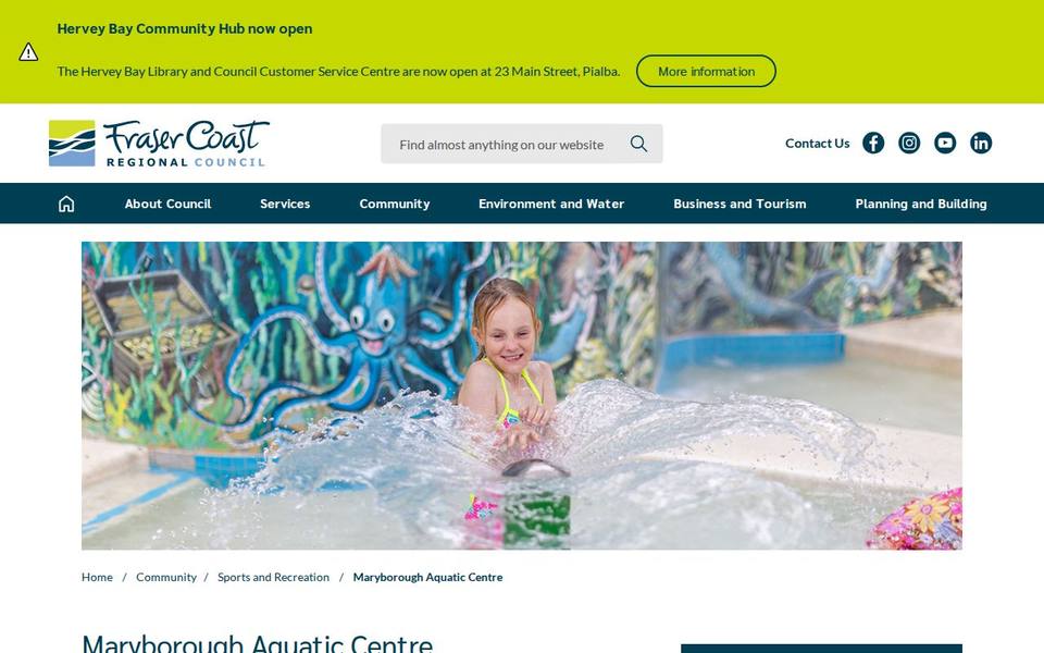 Maryborough Aquatic Centre website