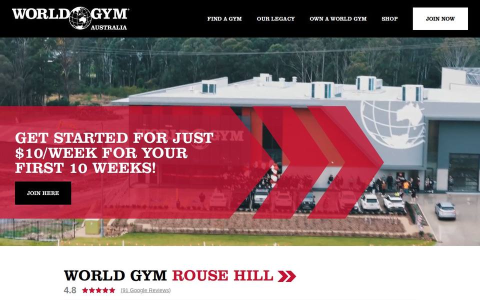 World Gym Rouse Hill website