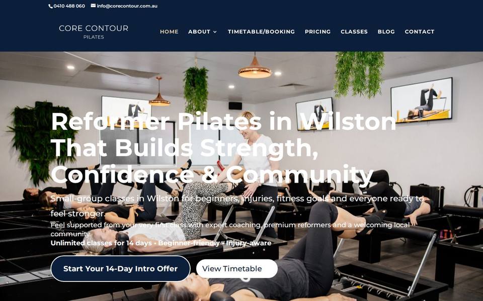 Core Contour Pilates website