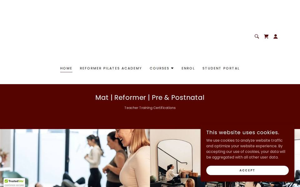 Reformer Pilates Academy website