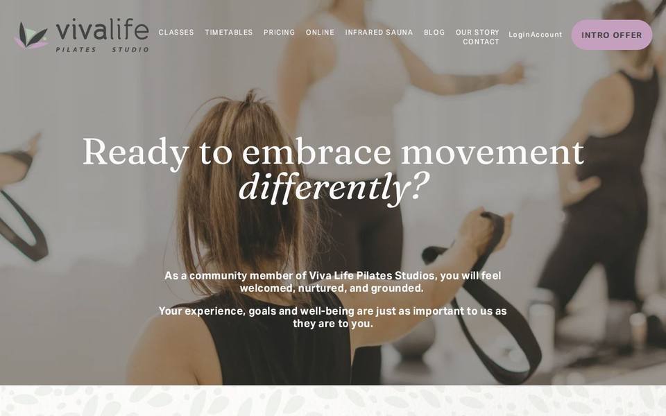 Viva Life Pilates & Fitness website