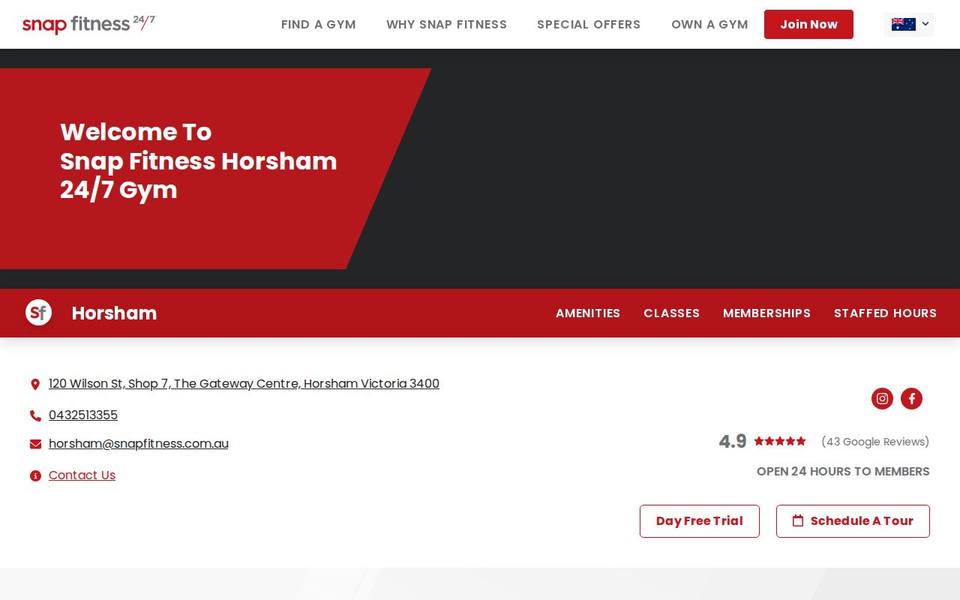 Snap Fitness Horsham website