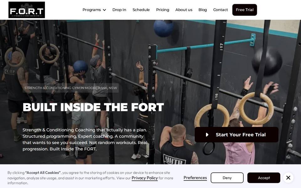 FORT Strength and Conditioning Gym website