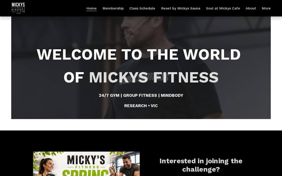 Micky's Fitness website
