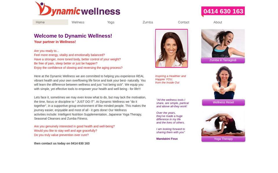 Dynamic Wellness with Mandakini website