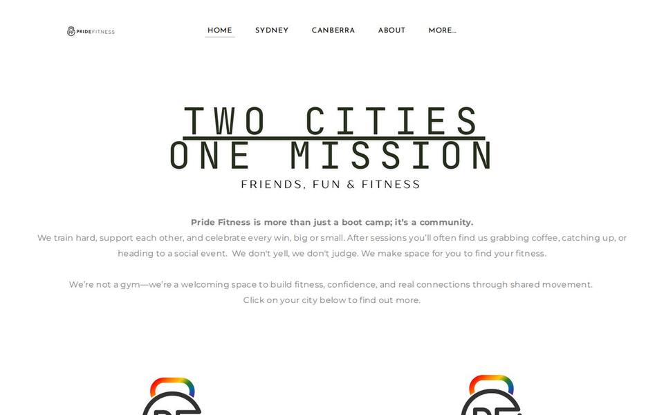 Pride Fitness website