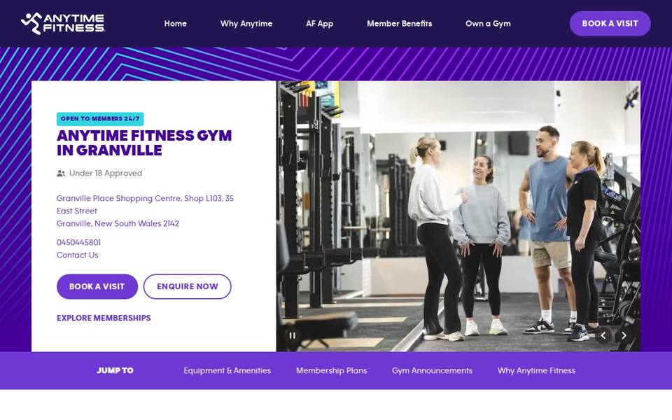 Anytime Fitness Granville website