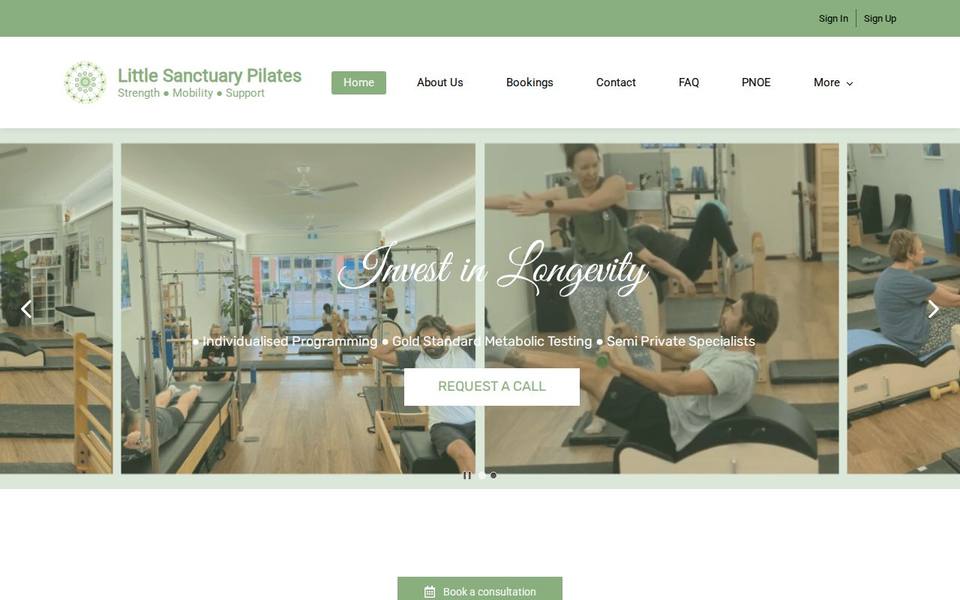 Little Sanctuary Pilates website