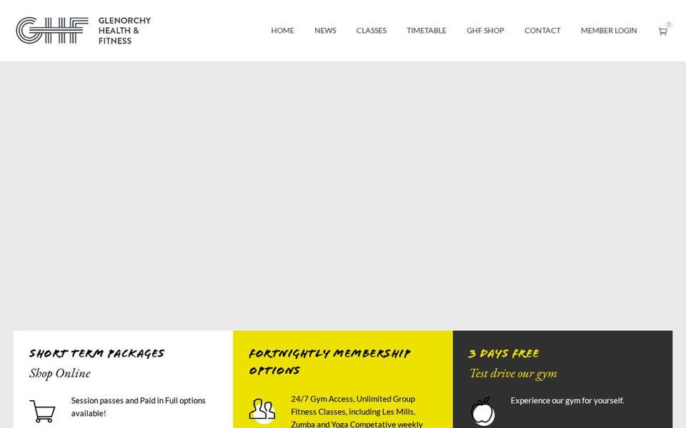 Glenorchy Health and Fitness website