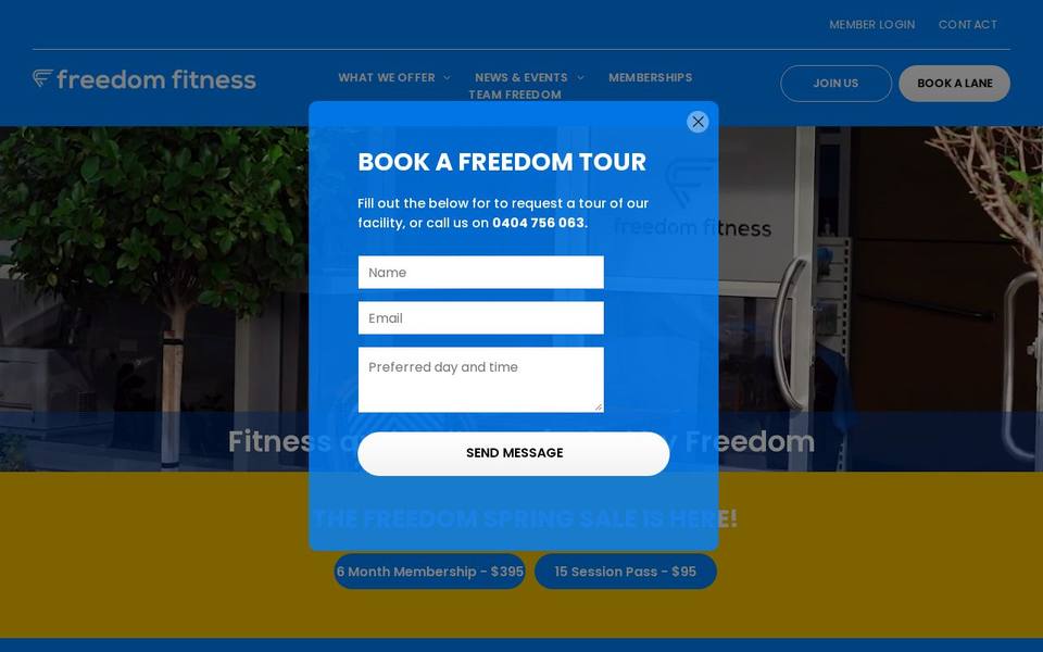Freedom Fitness website