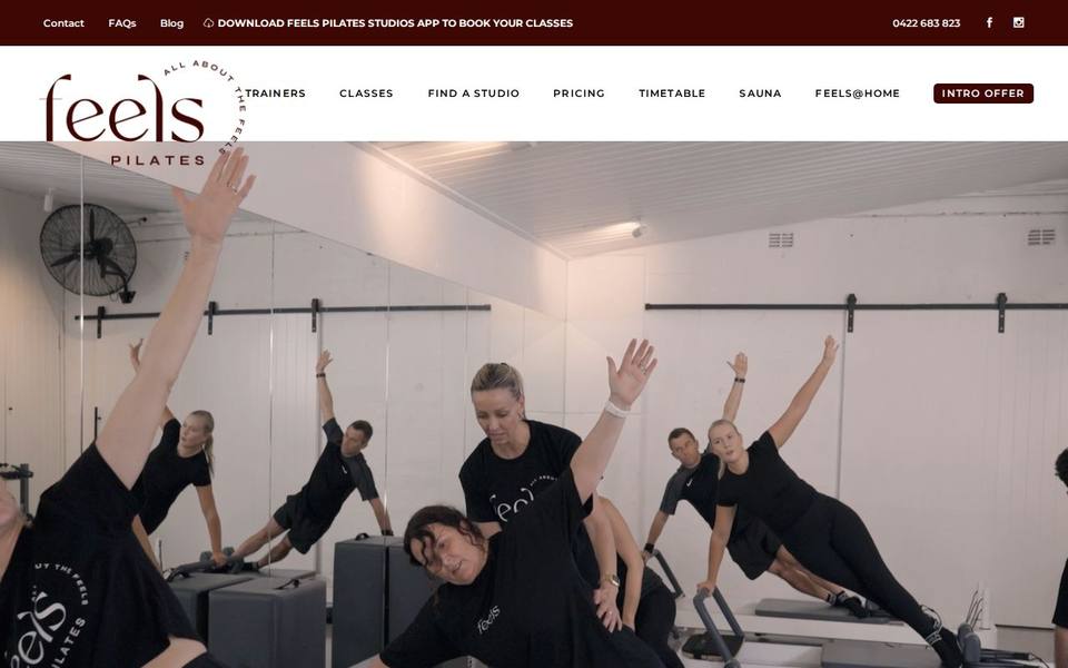 Feels Pilates Narrabeen website