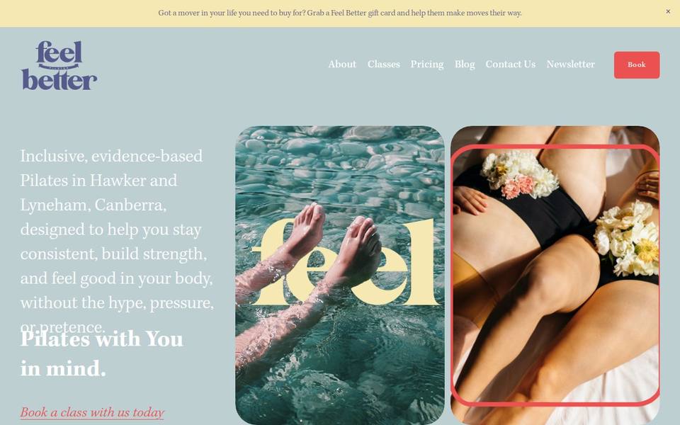 Feel Better Pilates website