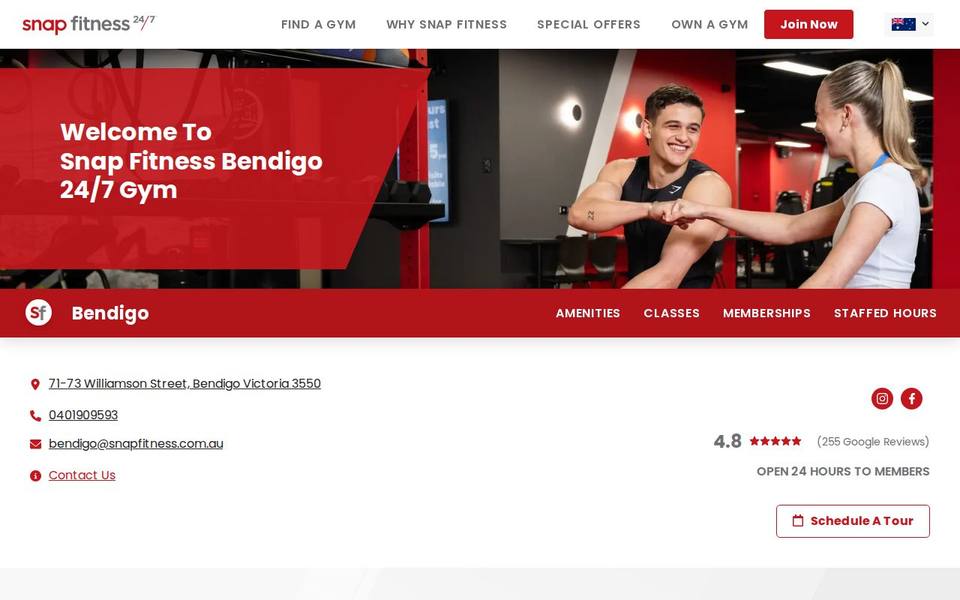 Snap Fitness Bendigo website