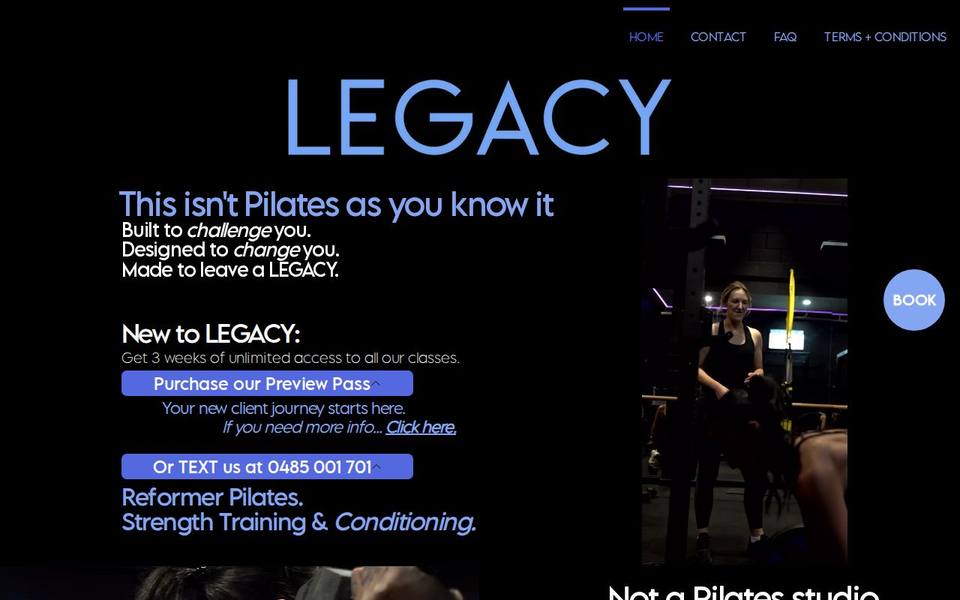Legacy Pilates & Strength website