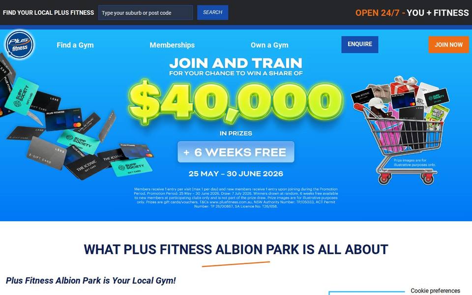 Plus Fitness Albion Park website