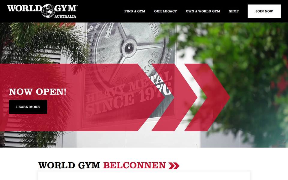 World Gym ['Belconnen'] website