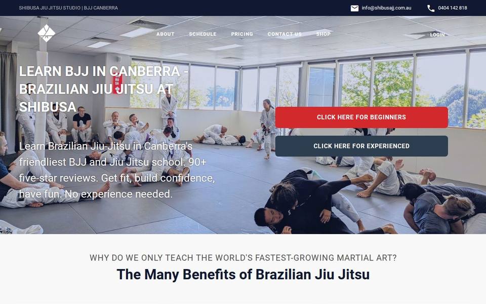 Shibusa Jiu Jitsu Studio website