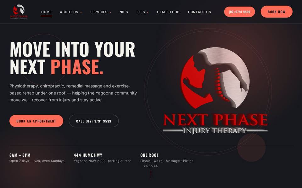 Next Phase Injury Therapy website