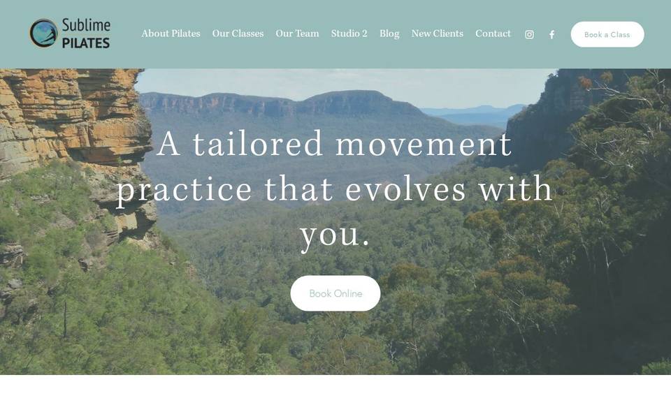 Sublime Pilates website
