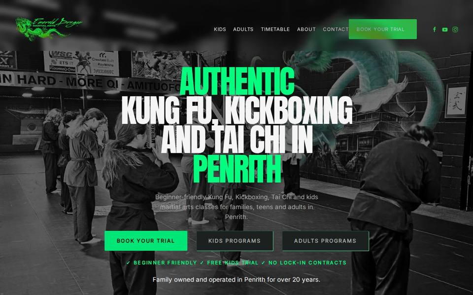 Emerald Dragon Martial Arts website