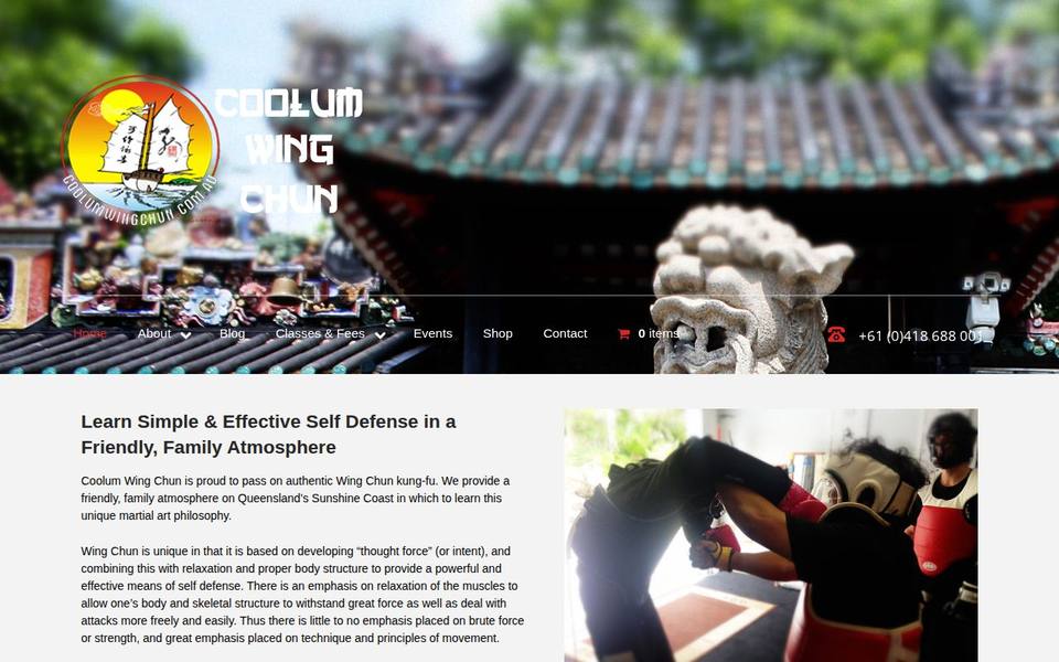 Coolum Beach Wing Chun website