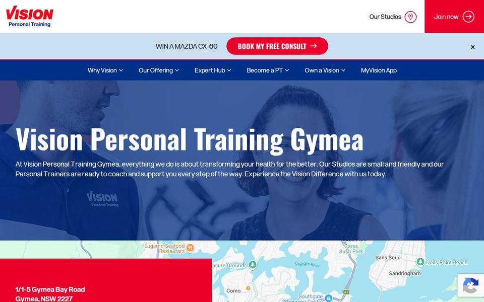 Vision Personal Training Gymea website