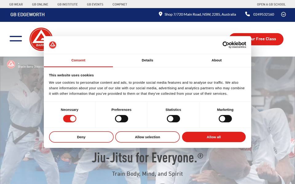 Gracie Barra Edgeworth website