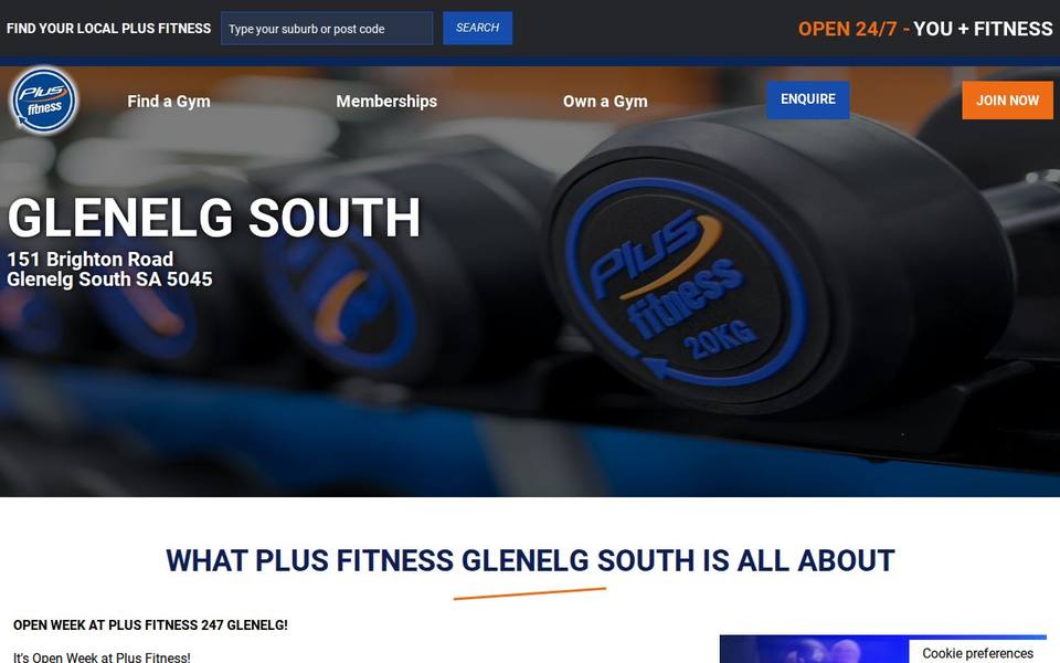 Plus Fitness Glenelg South website