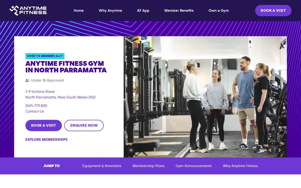 Anytime Fitness North Parramatta website
