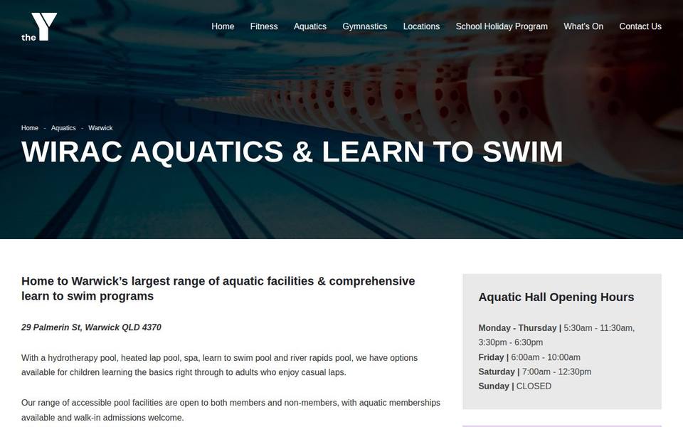Fitness Centre Warwick website