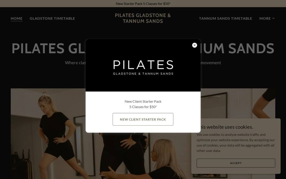 Pilates Tannum Sands website