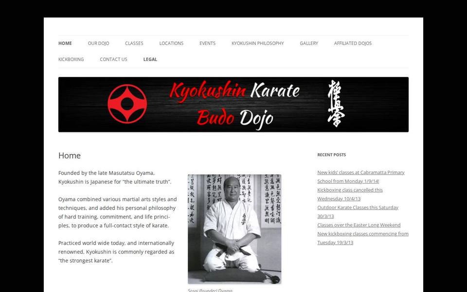 Kyokushin Karate Budo Dojo website