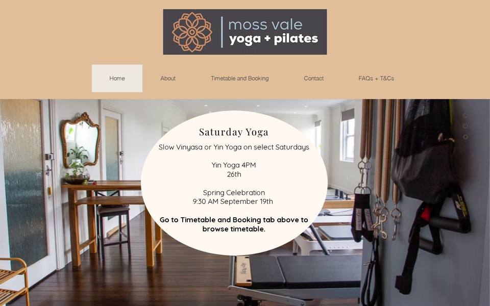 Moss Vale Yoga and Pilates website