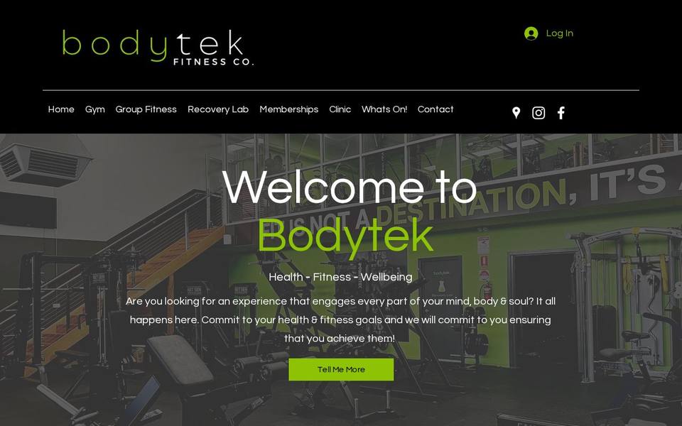 Bodytek Boutique Health & Fitness Club website