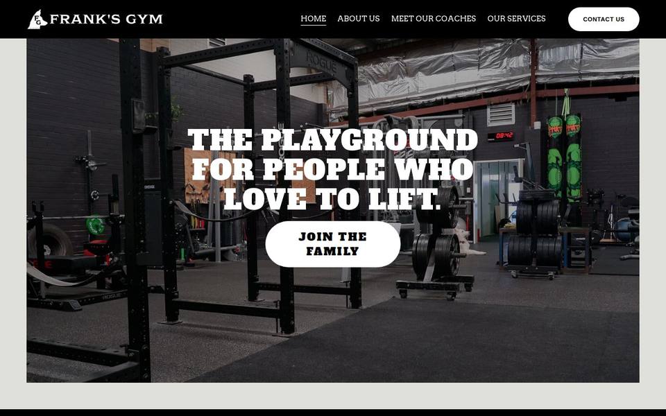 Franks Gym website